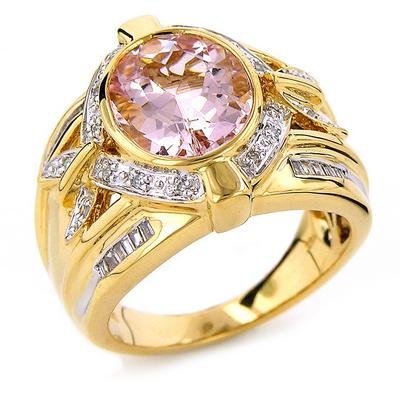 14K Pink Morganite CHANGITNOW Diamond Wide Band