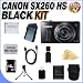 Canon PowerShot SX260 HS 12.1 MP CMOS Digital Camera Black w/16GB SDHC Memory Card + Extra NB6L Battery + Ac/Dc Rapid Charger + Deluxe Case w/Strap + Mini HDMI Cable + Memory Card Wallet + USB Card Reader + Accessory Saver Bundle!