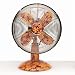 Deco Breeze DBF0566 Small Metal Desktop Fan in Orange Flowers Image