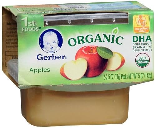 Gerber Organic 1st Foods For Babies 2 ea (Apples, Double Pack)