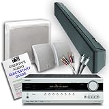 Onkyo TX-SR507 AV Receiver (Silver) + Q Acoustics Q-AV discrete speaker system (White sub) + Creative Audio £150 cable bundle (see below for details) + Creative Audio Quickstart Guide. 2 Year Guarantee