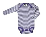 Baby-Body Langarm, Wolle/Seide, violett geringelt/gestreift, Gr. 62/68