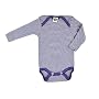 Baby-Body Langarm, Wolle/Seide, violett geringelt/&hellip von Cosilana