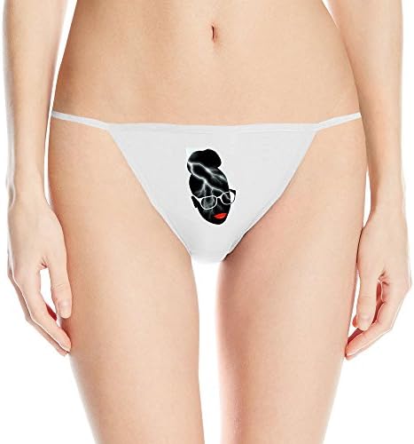YQUE56 Women's Rihanna Lighting T-back Thong White Size M