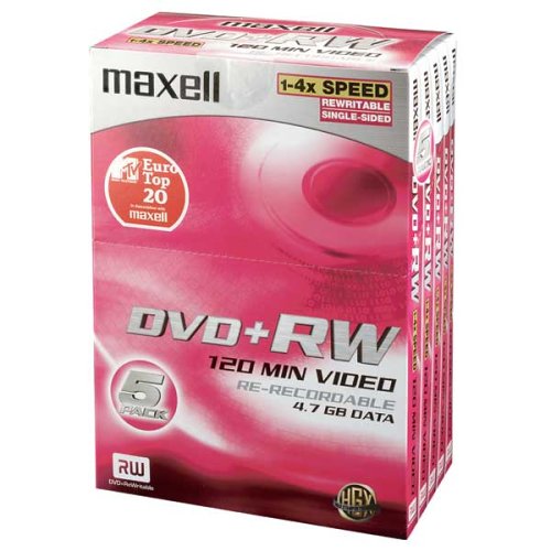 Childrens Toyshop  Electronics : Maxell 5 pk Rewritable Dvds (2 Hours)