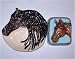 Bay horse head soap dish with a horse head soap