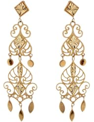 14k Yellow Gold Gorgeous Dangle Chandelier Earrings
