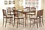 9pc Mahogany Finish Counter Height Dining Table & Bar Stool Set