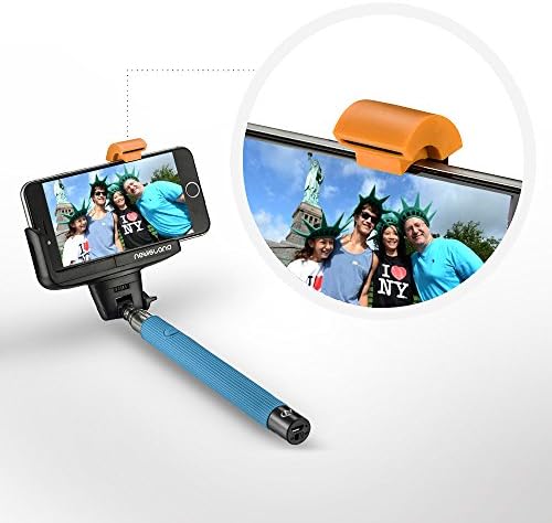 [Great Deal] Selfie Stick, Newisland Pro 3-In-1 Bluetooth Self-portrait Monopod Extendable Selfie Stick with Built-in Remote Shutter with Adjustable Phone Holder for iPhone 6, iPhone 6 Plus, iPhone 5 5s 5c, Android (Blue)