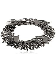 Kensie "Naughty and Nice" Hematite-Plated Pave Triangle Flex Bracelet, 7.63"