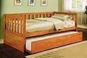 Furniture online: Wooden Daybed with Trundle - Honey Finish