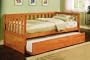 Wooden Daybed with Trundle - Honey Finish