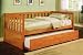 Wooden Daybed with Trundle - Honey Finish