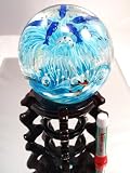 Murano Glass Vase Mouth Blown Art Sapphire Huge Seaworld Dolphins Hand Sculpture K006