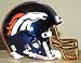 NFL DENVER BRONCOS CHROME MINI HELMET WITH 24 KARAT GOLD PLATED FACEMASK