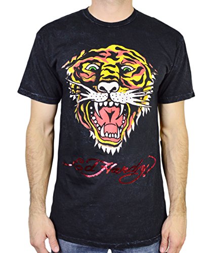 Ed Hardy Men's T Shirt Tiger, Black Mineral, Small