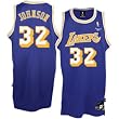 Men`s Los Angeles Lakers #32 Magic Johnson Purple Swingman Jersey