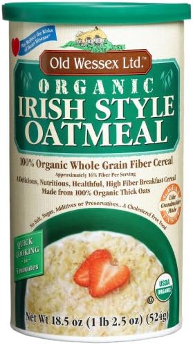 Old Wessex Ltd. Organic Irish Style Oatmeal, 18.5-Ounce Canisters (Pack of 6)