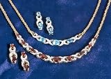 Blue Topaz / Diamond Necklace and Earring Set
