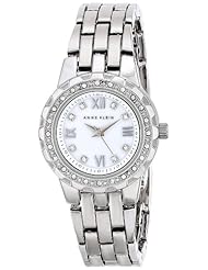 Anne Klein Womens AK/1509MPSV Swarovski Crystal Accented Silver-Tone Bracelet Watch