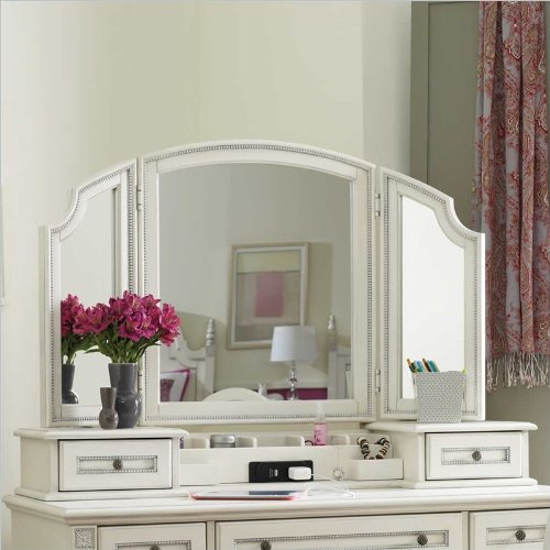 Hooker Furniture Opus Designs Claire Hutch and Vanity Mirror in White