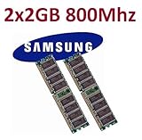 Dual Channel Kit SAMSUNG 2 x 2 GB = 4GB 240 pin DDR2-800 DIMM (800Mhz, PC2-6400) M378T5663QZ3-CF7 double side für DDR2 Computersysteme