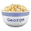 Personalized Blue Gingham Popcorn Bowl