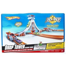 Mattel Hot Wheels Trick Tracks Drop Tower Deluxe Stunt