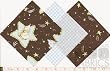 27 5" Chocolate Sleepy Bears Quilt Cotton Fabric Squares