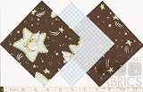 27 5" Chocolate Sleepy Bears Quilt Cotton Fabric Squares