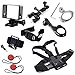 Coolaispo 9 in 1 Accessories Kit for GoPro Hero 4 GoPro Hero 3+ Hero 3 Camera:Aluminum Clamp Mount (Black & Silver Clip)+ Insurance Tether+Protective Frame+Chest Harness+Bike Mount+3-Way Arm etc.