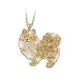 Best In Show Dog Lovers Pomeranian Crystal Pendant Necklace by The Bradford Exchange