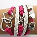 Sannysis Infinity Double Love Friendship PU Leather Alloy Charm Bracelet