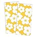 DII 100% Cotton, Machine Washable Printed Big Blooms Dishtowel, 18x28, Yellow, Set of 2