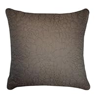 Victoria Classics Daphne Embroidered 20-Inch by 20-Inch Feather Down Fill Pillow, Taupe