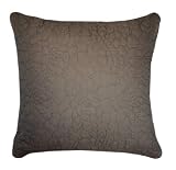 Victoria Classics Daphne Embroidered 20-Inch by 20-Inch Feather Down Fill Pillow, Taupe
