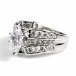 Sterling Silver w/ CZ Ring - 3mm Band Width - 13mm Face Height - Size: 6-9 - Clear CZ