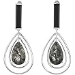 Sterling Silver Onyx and Black Tourmalinated Quartz Earrings