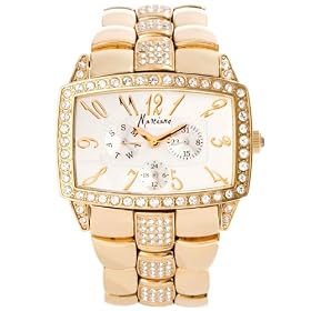 Marciano Extravagant Gold Crystal Dial Watch, GOLD