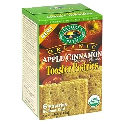 Nature's Path Organic Toaster Pastries, Apple Cinnamon, (Not Frosted), 6-Count Boxes (Pack of 12)