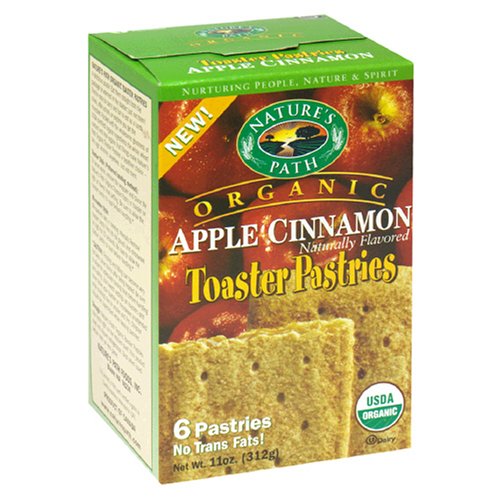 Nature's Path Toaster Pastries, Apple Cinnamon Un-Frosted, 6-Count Boxes (Pack of 12)