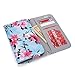 Compatible With: Docomo Fujitsu Arrows NX F-02H, Ekotek Ekophone Sage |BABY BLUE PINK WHITE| [FLORAL] Women's Wallet Clutch Wristlet Case