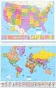 Hammond Delux Collectors Laminated Wall Maps: USA World