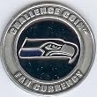 NFL Seattle Seahawks Challenge Coin Poker Guard with black velvet pouch
