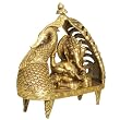 Artistic Brass Ganesh Statue in a Swan Boat
