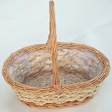 WICKER & SEAGRASS OVAL DISPLAY/ SHOPPING BASKET.Medium