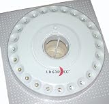 Eigenschaften Lunartec  / LED Zelt-, Camping- und Gartenleuchte - mit Magnet und/oder Halterung zu befestigen. Helle und sehr stromsparende LED-Leuchte mit 24 weissen LEDs, leuchtet mit einem Batteriesatz bis zu 100 Stunden