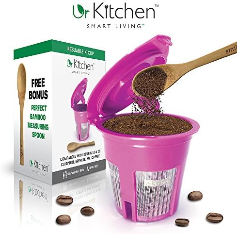[BEST MODEL] K Cup Reusable &amp; Refillable My K Cup Filters For Keurig 2.0 K-Cups 1.0 Brewer Coffee Machine K200 K250 K300 K350 K400 K450 K500 K550 K560 - FREE Bamboo Spoon (MONEY BACK GUARANTEE)