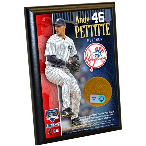 MLB New York Yankees Andy Pettitte 4-by-6-Inch Dirt Plaque