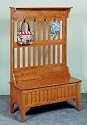 Storage Bench with Coat Rack - Cottage Oak